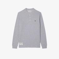 Áo Thun Dài Tay Lacoste Nam Chất Liệu Dệt Kim Họa Tiết Waffle