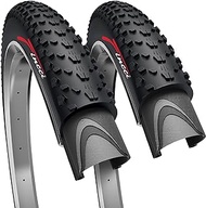 Fincci Pair 26 x 1.95 Inch Foldable 60 TPI XC Enduro Touring Trail Terrain Tires for MTB Hybrid Bike Bicycle - Pack of 2