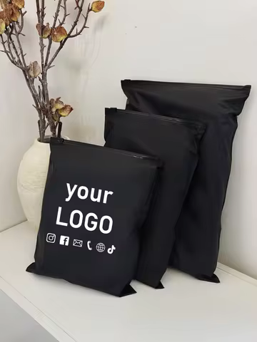 50pcs black frosted storage bags underwear clothing packaging bags private custom ziplock bags repea