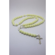 Catholic Rosary Necklace 77X Our Father White Milk motif