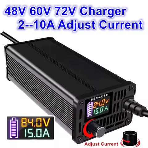 2A to 10A adjust charger 48V 60V 72V carregador lipo lifepo4 li ion rechargeable battery 13S 14S 15S