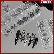 TMOY 30/60PCS/Box Metal Retro Circle Nails Art Charms 3D Punk Style  White Nail Parts Nail Decoratio