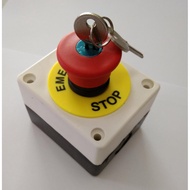 Emergency Stop Push Button c/w 2pcs Key /  Pvc Casing Box #ONESPARK