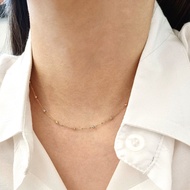 [Mandy] 14K Italy Cutting Ball Chain Necklace, 585 Gold, 2 Colors, K-Style Customized Gift