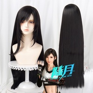 [Luyue] Final Fantasy 7 FF7 Tifa Lockhart Cosplay Rambut Palsu Rambut Panjang Hitam Asli