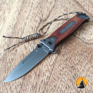 Pisau saku lipat traveling outdoor browning grip kayu P364