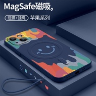 [Good Deals] Suitable for Smiley Apple13Phone Case New16Magnetic charging iPhone15pro Liquid silicon