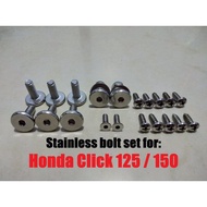 Stainless bolt set for Honda Click 125 / 150 (Zachary 08)