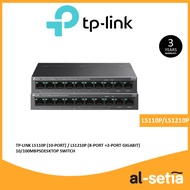 TP-LINK LS110P (10-PORT) / LS1210P (8-PORT +2-PORT GIGABIT) 10/100MBPSDESKTOP SWITCH WITH 8-PORT POE