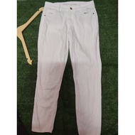 T754 (Size 59) G2 White Jeans Authentic Brand Mid-Waist Stretchy Fabric Decorated With Side Pockets 