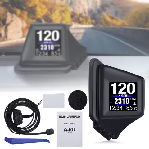 New Multi-function HUD Gadget OBD2+GPS On-board Computer A-pillar Trim Install RPM Turbo Oil Pressur