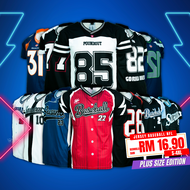 CY 0747 (S-4XL) Plus Size New jerseys NFL / Baju NFL / Jersey Shirt /Baju Baseball Hockey / Baju Jersi Besar / Full Print Jersey 200gsm Polyamide Fiber Shirt