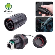 ZILUOLAN RJ45 Connector, Shielded IP67 Waterproof Ethernet Socket, Professional CAT6 Dual Head Dust 