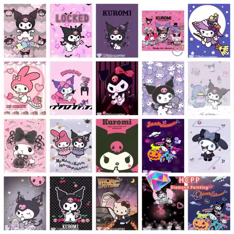 2026 Cute Kuromi My Melody Diamond Painting Kit Square Round Diamond 5D DIY Mosaic Handmade Art Uniq