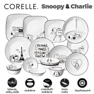 Corelle PEANUTS Snoopy&amp;Charlie Edition จานชามพาสต้า ทรงกลม สําหรับใส่อาหารเย็น