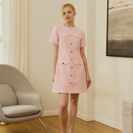 MAVE เดรสรุ่น Hestia dress สี LIGHT CREAMBLACKPINK