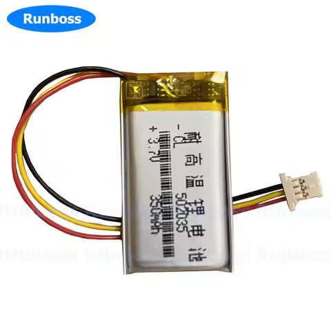 502035 350mAh 3.7V Molex 1.25mm 3Pin Ultra Thin Plug Battery For DVR Car Recorder 70mai smart dash c