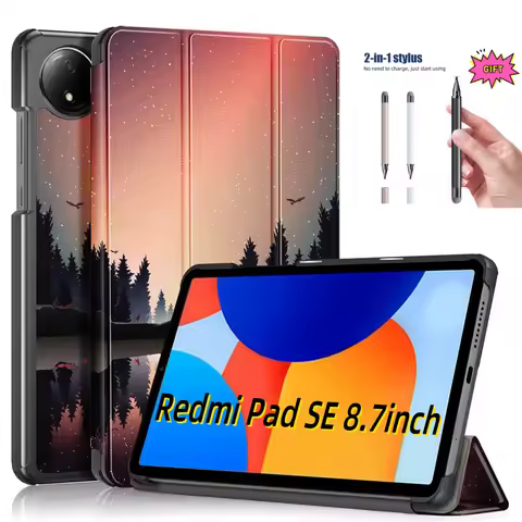 For Xiaomi Redmi Pad SE Case 8 7 2024 PU Leather Flip Stand Magnetic Smart Cover for Funda Redmi Pad