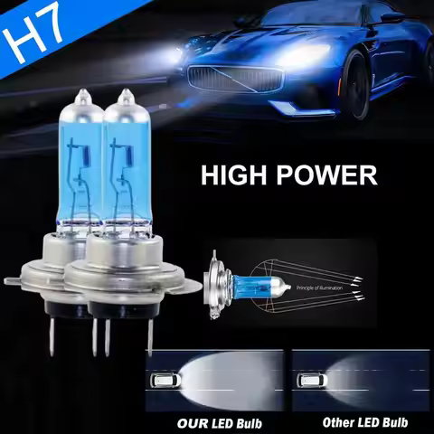 2PCS H7 100W 55W 12V 6000K Halogen Car Light Source H7 Bulbs Auto Parking Bulbs LED Lamp Headlights 