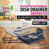 DIY Online4u - E-785 ELIANWARE DISH DRAINER KITCHEN DISH DRAINER RACK ORGANIZER WITH TRAY ODOURLESS 