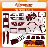 Honda City GN2 GN5 City Sedan City Hatchback Interior Red Forged Carbon Trim Cover - FGR Cover