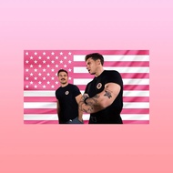 tapestry Buddie Pink USA Flag  Evan Buckley Eddie Diaz Tapestry  Buck and Eddie Firefighter Wall Dec