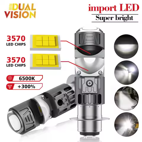 1x H4 Ba20d LED Motorcycle Headlight Bulbs Hi Lo Beam For Yamaha Kawasaki Suzuki P15D LED Motor sign