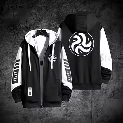 Cartoon Scissor Seven Print Hoodie Autumn Coat Hooded Zip-up Man Hoodie Casual Hoodies for man Sweat