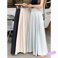 ✦Ready Stock✦ celana kulot wanita perempuan Oversized, wide-legged culottes, summer thin high-end pleated suit pants, high-waisted drape, thin casual mop pants