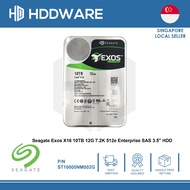 Seagate Exos X16 10TB 12G 7.2K 512e Enterprise SAS 3.5'' HDD // ST10000NM002G // 2MU203-002