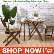 [Ready Stock] Classic Wooden Folding Foldable Portable Balcony Table / Coffee Chairs / Picnic / Outdoor / Side Table / Garden