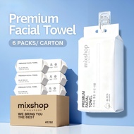 Mixshop Premium Viscose Facial Towel | Thick Makeup Remover Tissue & Wipes (6 Pkts/Ctn)