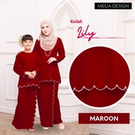 By Melia Design Baju Hot Raya 2024 Kurung Lily kedah Sulam biku cotton Murah perempuan Sedondon Mak Budak plus size