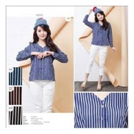 Downstripe buttons cardi blouse