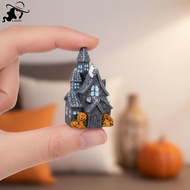 LISHU Halloween Spooky Haunted House Resin Figurine Lightweight Mini Ornament for DIY Haunted House 