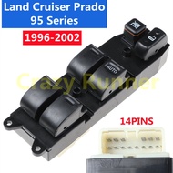 14pin สวิทช์กระจกไฟฟ้า สวิทช์กระจกประตู สวิทซ์ยกกระจก ด้านหน้าขวา Toyota Land Cruiser Prado 95 Serie
