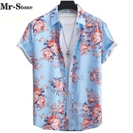 ♞,♘Stylish damit na may bulaklak na print para sa mga lalaki, maong na maong pang-summer para sa ba