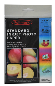 Fullmark 4R Passport Photo Paper Inkjet Print Standard Glossy 210g - 20 sheet x 1 packs (PPIPH204R)