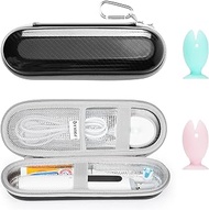Yinke Toothbrush Travel Case with 2 Toothbrush Head Cover Caps for Oral-B/Oral-B Pro/Philips Sonicare Electric Toothbrush, Keeps Toothbrush Fresh and Clean, Portable Waterproof Travel Organizer Set