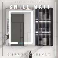 Smart aluminum mirror cabinet bathroom makeup mirror cabinet wall storage cabinet defog lighting mirror cabinet