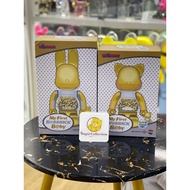 [In Stock] BE@RBRICK x My First Baby Rabbrick & Nyabrick 400% Set gold chrome bearbrick b@by
