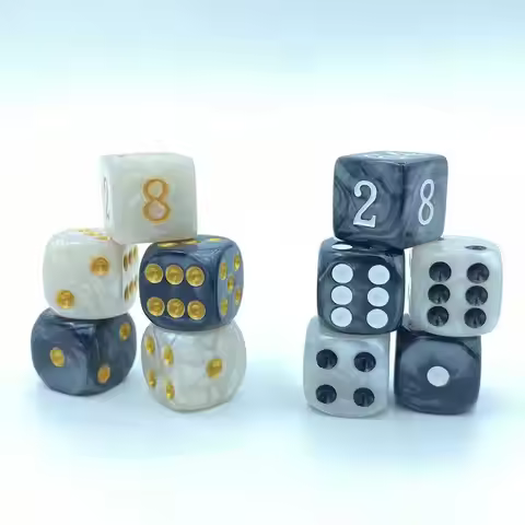 5pcs/Set Pearl Dice 16mm Doubling Cube and Four 16mm Pearl Point Dice For Backgammon Game