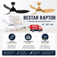 Bestar Raptor Ceiling Fan with 24W LED Light 33inch 38inch 48inch 33" 38" 48"