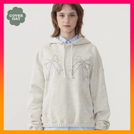 COVERNAT Women's Overfit Ribbon Hoodie - Oatmeal (2025 NEW)