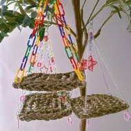 Handmade Parrot Bird Nest Spring Summer Hanging Bird Nest Bird Toy Parrot Swing Bird Cage Accessorie