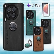 2 IN 1 For Tecno Camon 30 Premier 5G 30 Pro 5G 20 20 Pro 4G 20 Pro 5G Phone Case Soft Leather Case TPU With Ring Bracket Ceramic Curved Ceramic Screen Protector