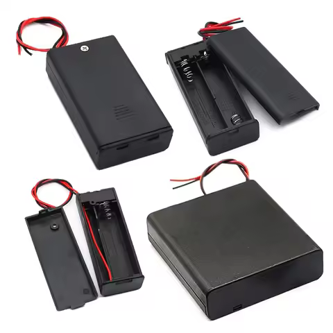 1/2/3/4 Slot AA Battery Case 1.5V/3V/4.5V/6V AA Battery Holder Storage Box with Leads Wires ON/Off S