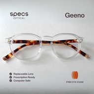 Geeno (Specs optical) - Classic round specs with reinvented temples Crystal Ocelot