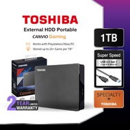 Toshiba External HDD (1TB) USB 3.2  SuperSpeed, รุ่น (Canvio Gaming) PlayStation/Xbox/PC ฮาร์ดดิสพกพ