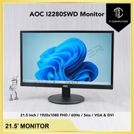 AOC I2280SWD 21.5 Inch FHD IPS Panel 60Hz 5ms VGA DVI Refurbished Monitor